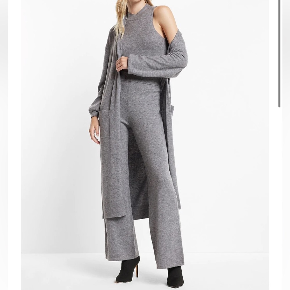 Express Ultra Soft Balloon Sleeve Duster Cardigan - Picture 2 of 9